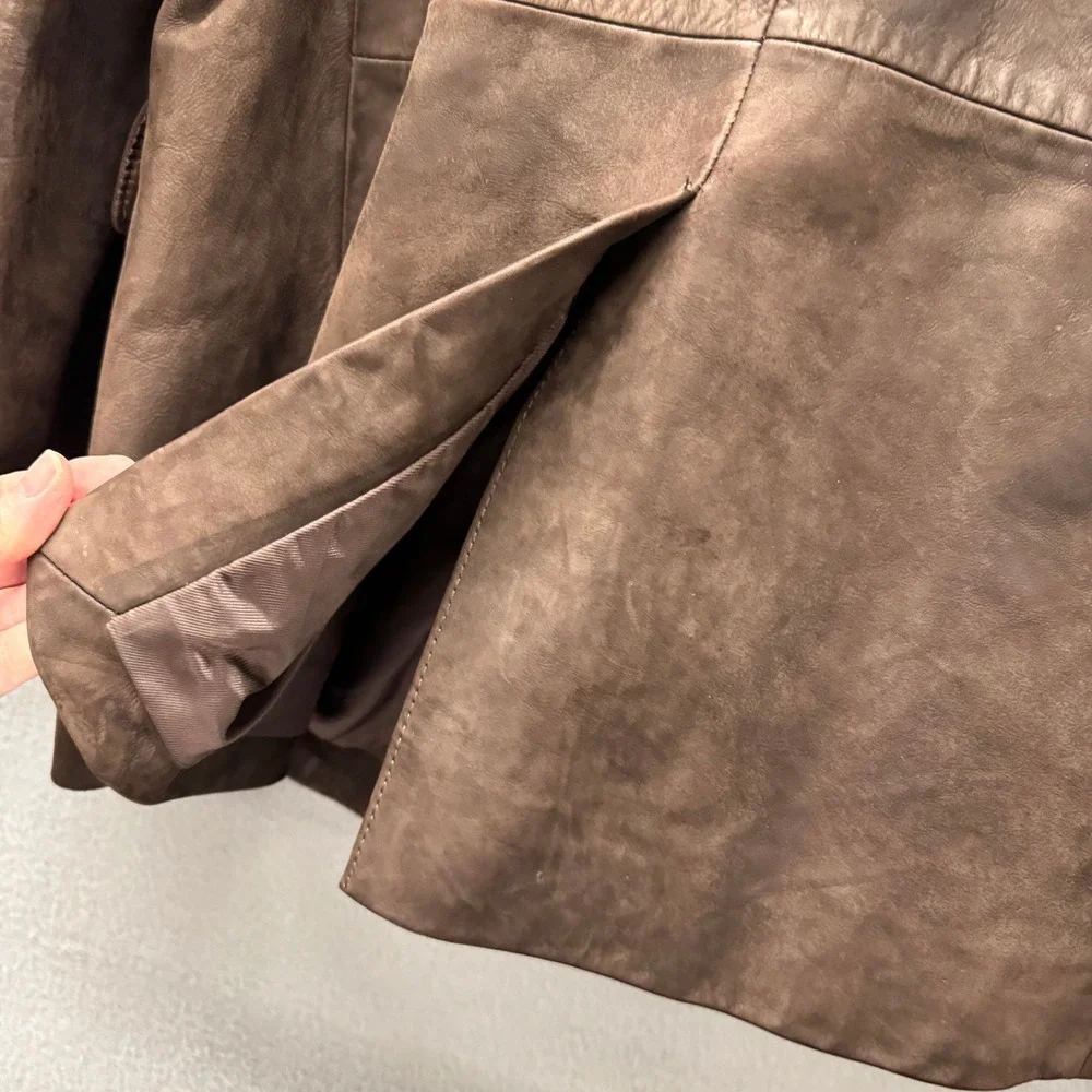 Vintage Banana Republic Nubuck Leather Blazer Mens 42R Brown Classic Jacket